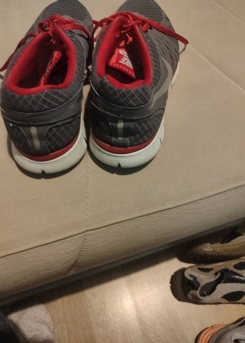 Gri Kırmızı Bağcıklı Spor erkek spor ayakkabı - Görsel 4