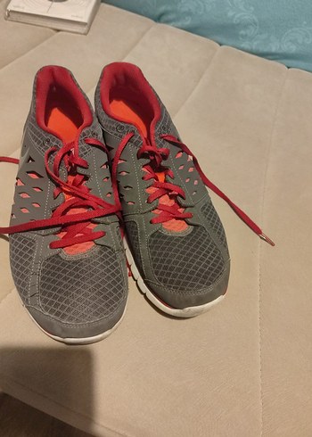 Gri Kırmızı Bağcıklı Spor erkek spor ayakkabı - Görsel 2