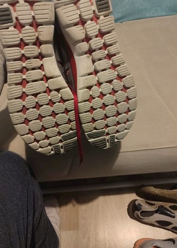 Gri Kırmızı Bağcıklı Spor erkek spor ayakkabı - Görsel 5