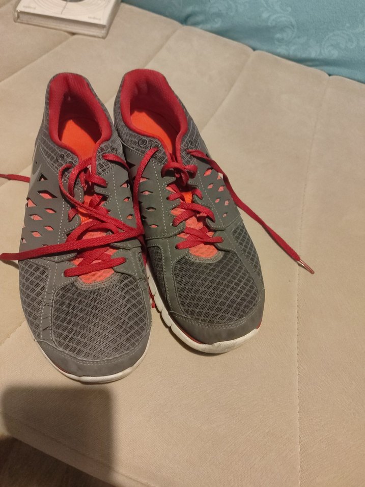 Gri Kırmızı Bağcıklı Spor erkek spor ayakkabı - Görsel 2