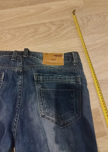 Gri Kadın Kot Pantolon - Kemerli, Midi Boy - Görsel 5