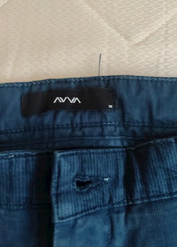 36 Beden mavi Renk Avva Erkek Lacivert Kemerli kanvas Pantolon