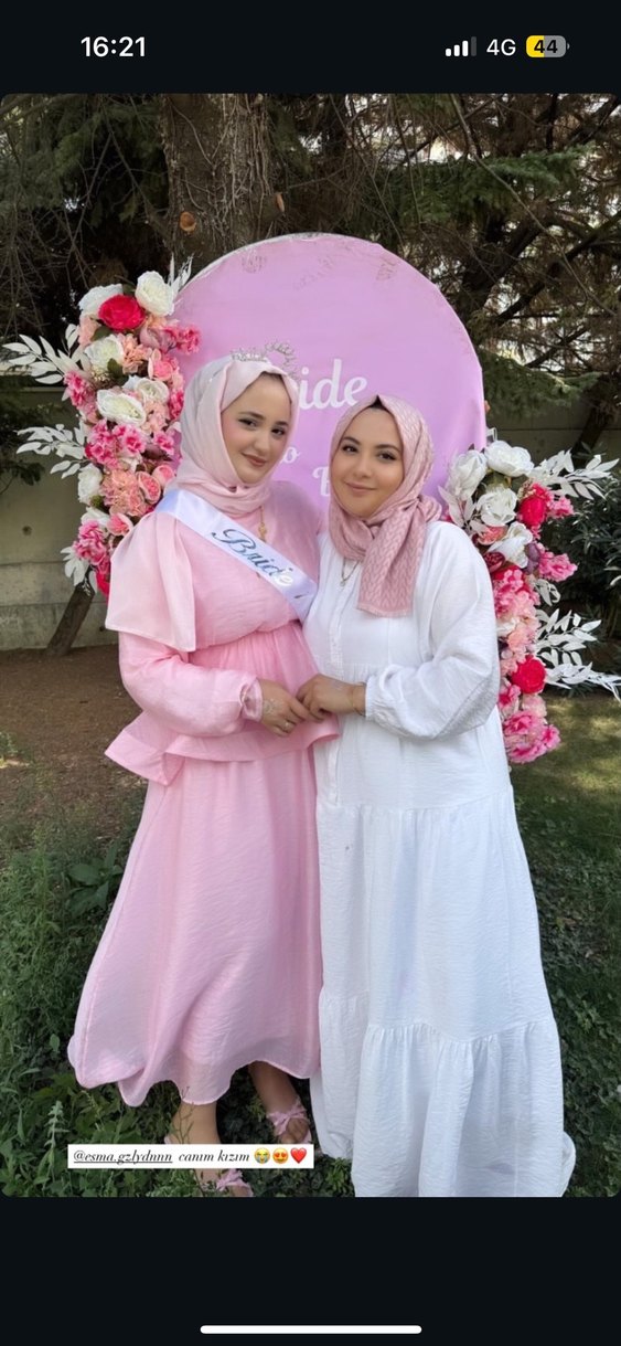 Pembe Uzun Kol Drapeli Etnik Kadın Elbise - Görsel 2