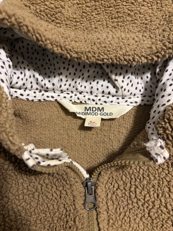 Kahverengi Peluş Bebek Tulumu Kulaklı Kapüşonlu - Görsel 3