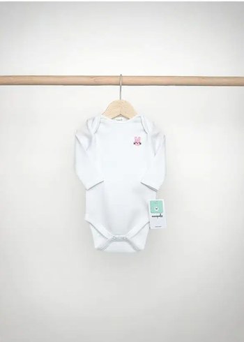 Minipolo Kız Uzun Kol % 100 Pamuk 3`lü Çıtçıtlı Bebek Body - Görsel 3