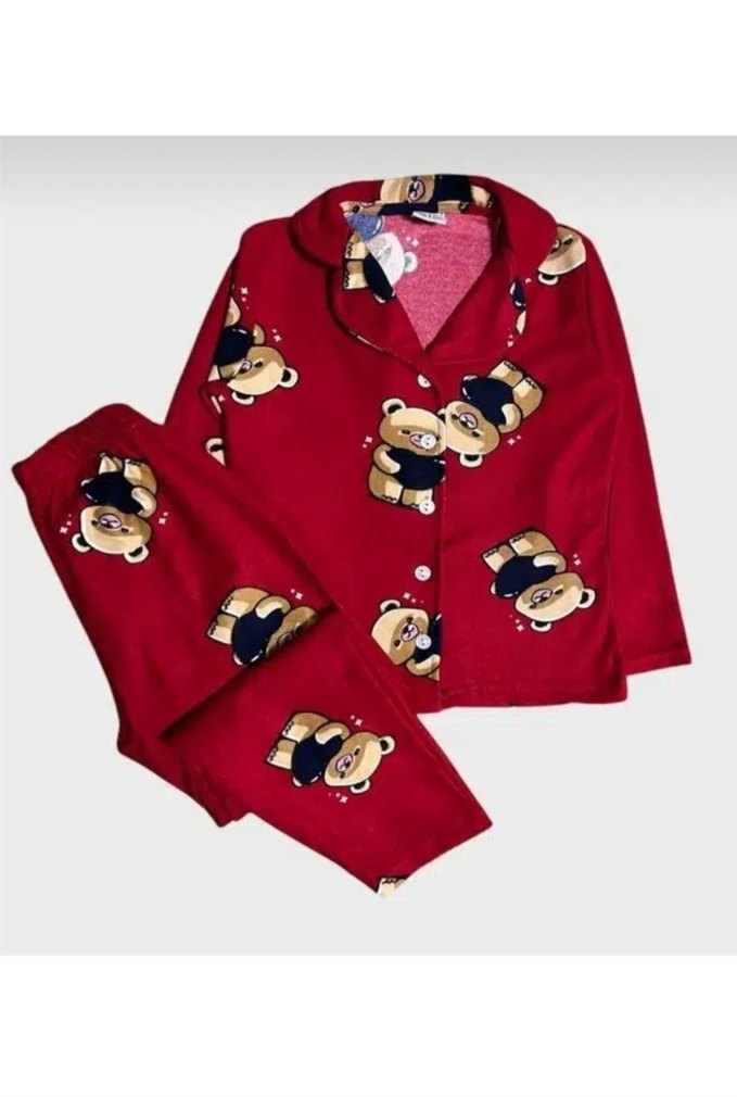 Modella Life Renkli Ayıcık Baskılı Kız Çocuk Pijama Takımı - Görsel 2