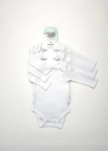 Minipolo Unisex, Bebek Uzun Kol % 100 Pamuk 3`lü Çıtçıtlı Body - Görsel 2