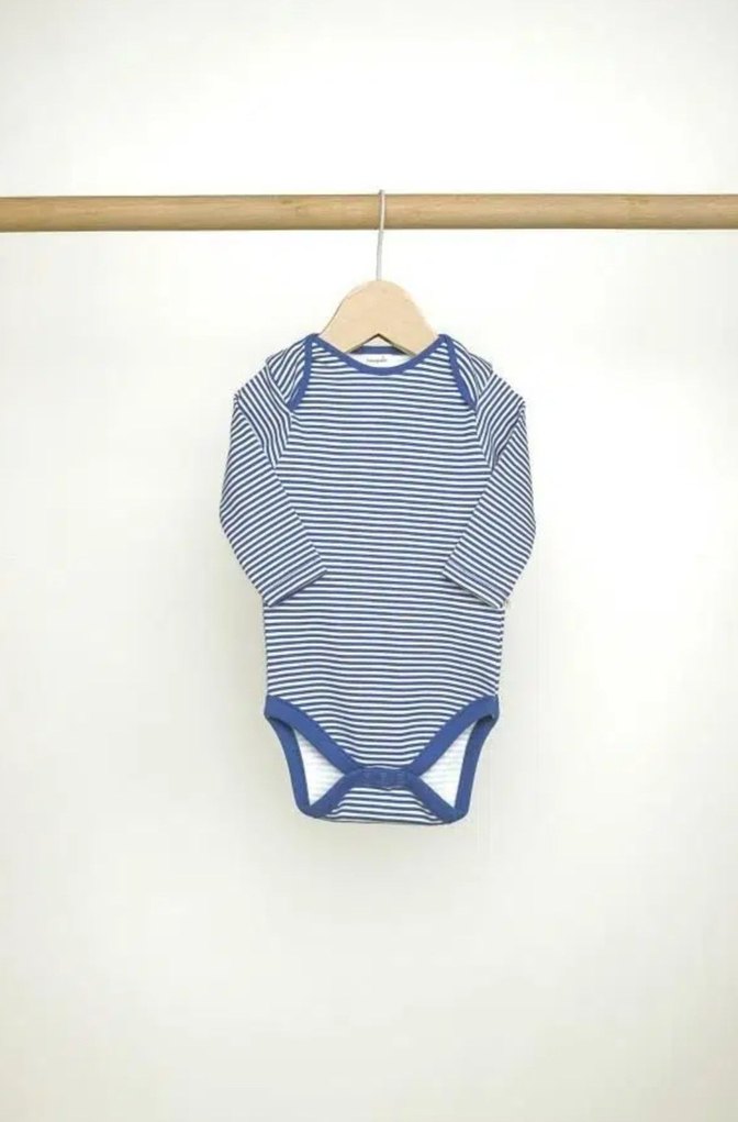 Minipolo Erkek Bebek Uzun Kol % 100 Pamuk 3`lü Çıtçıtlı Body - Görsel 4