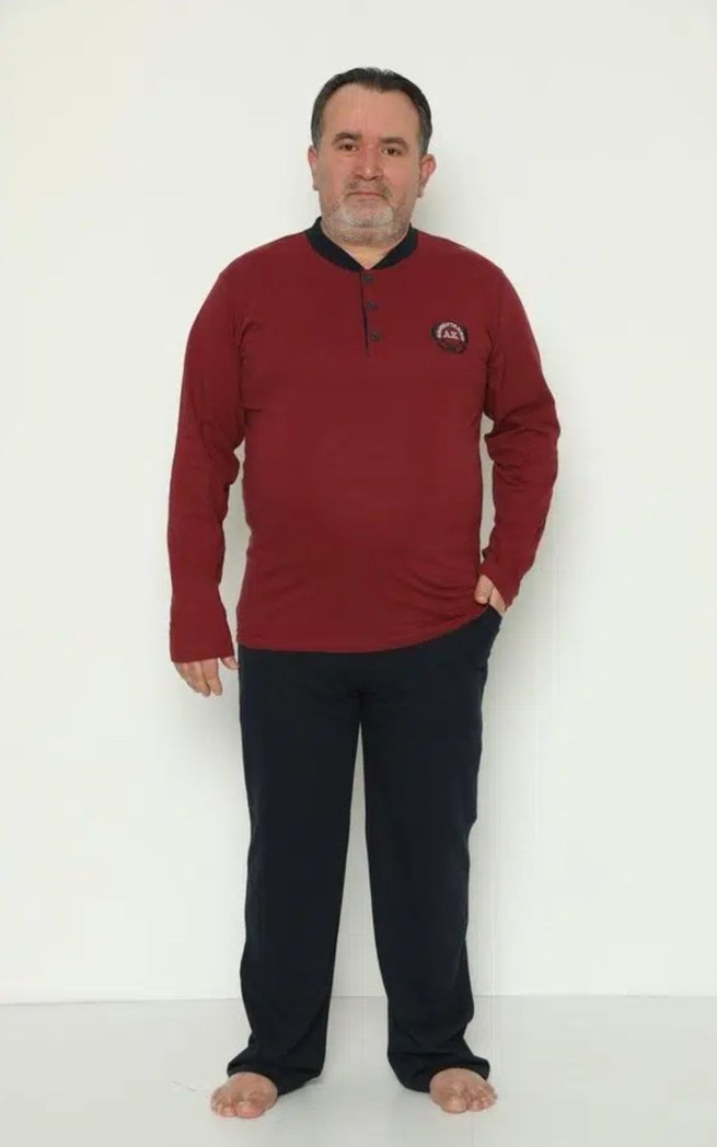 Modella Life Bordo Uzun Kollu Erkek Pijama Takımı - Görsel 2