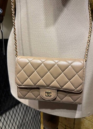Chanel classic flap wallet With chain Genuine leather ???? Dif