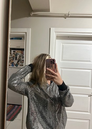 Gri Kadın Bomber Ceket - Görsel 2