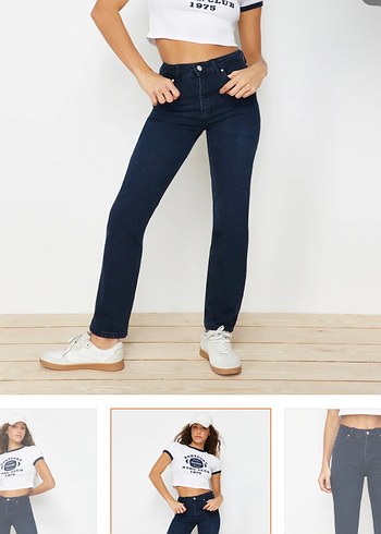 Kadın Bol Kesim Midi Kot Pantolon - Görsel 6