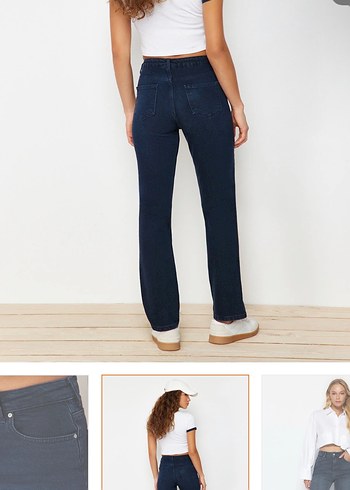 Kadın Bol Kesim Midi Kot Pantolon - Görsel 5