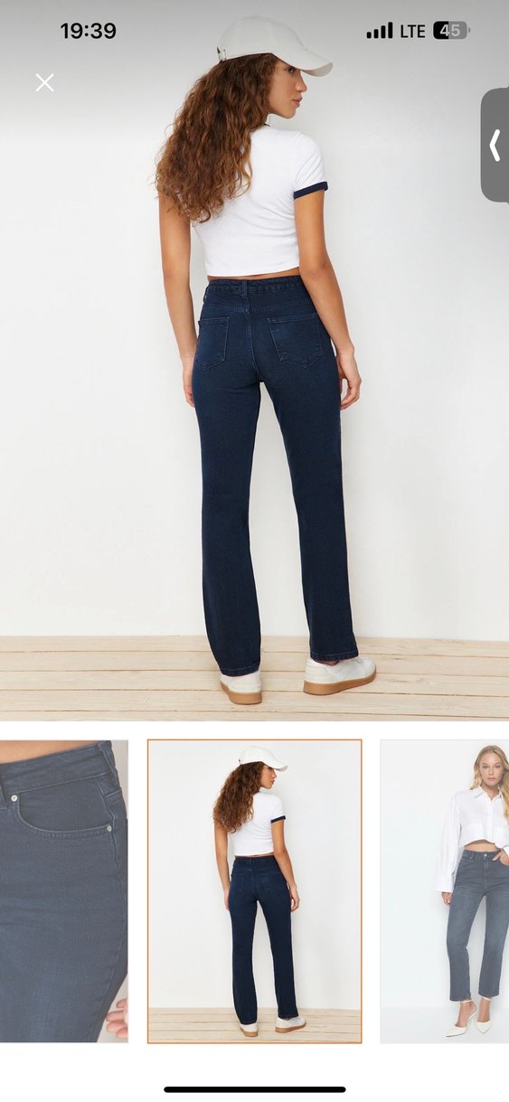 Kadın Bol Kesim Midi Kot Pantolon - Görsel 5