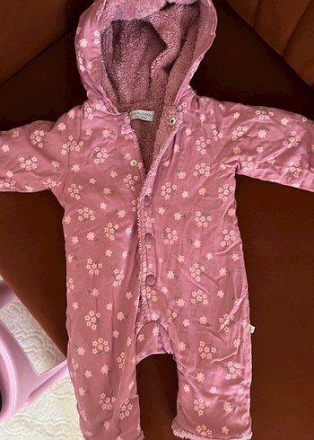 Çiçek Desenli Pembe Bebek Tulumu - Görsel 3