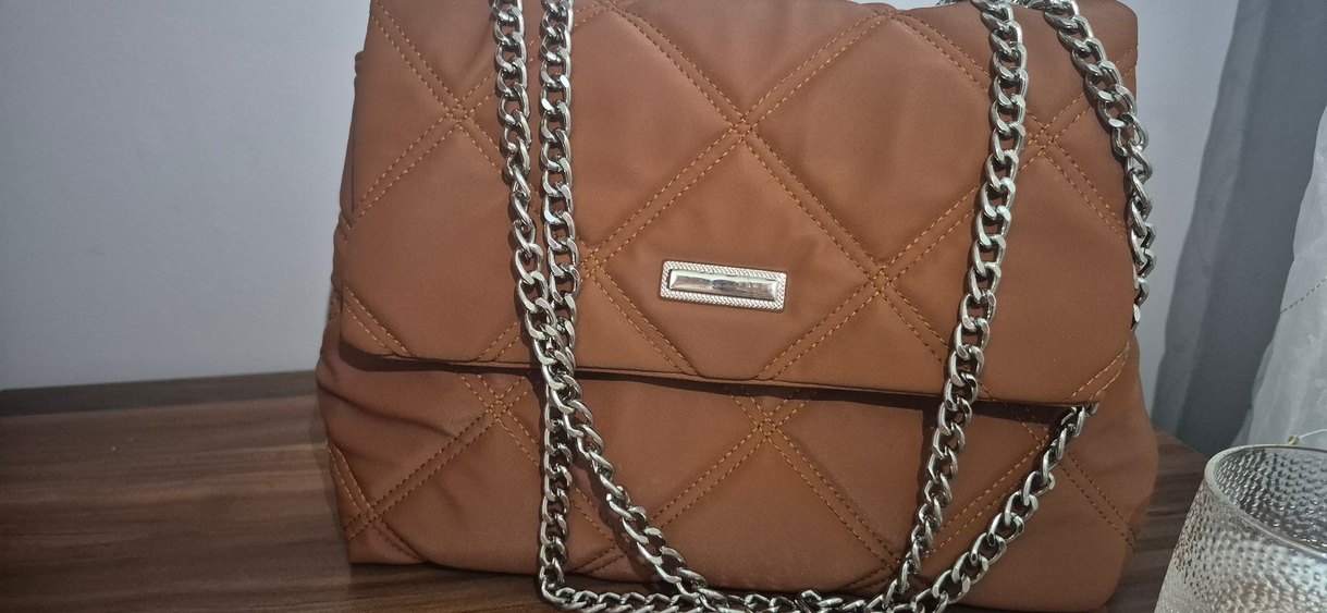 Kahverengi Zincir Detaylı Kadın Çanta - Görsel 2
