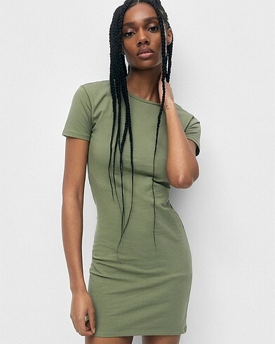 Pull&Bear Kadın Bisiklet Yaka Kısa Elbise
