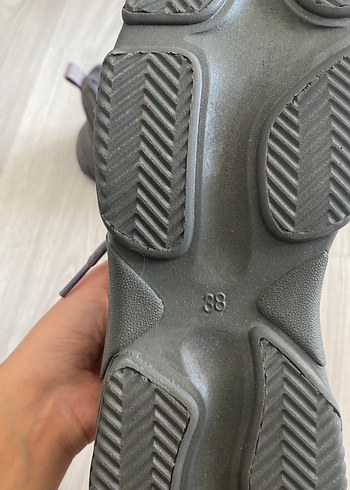 38 Beden Süet Gri Kadın Spor Ayakkabı