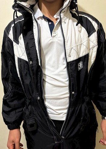 Siyah Gri Cırt Cırtlı tulum - Görsel 2