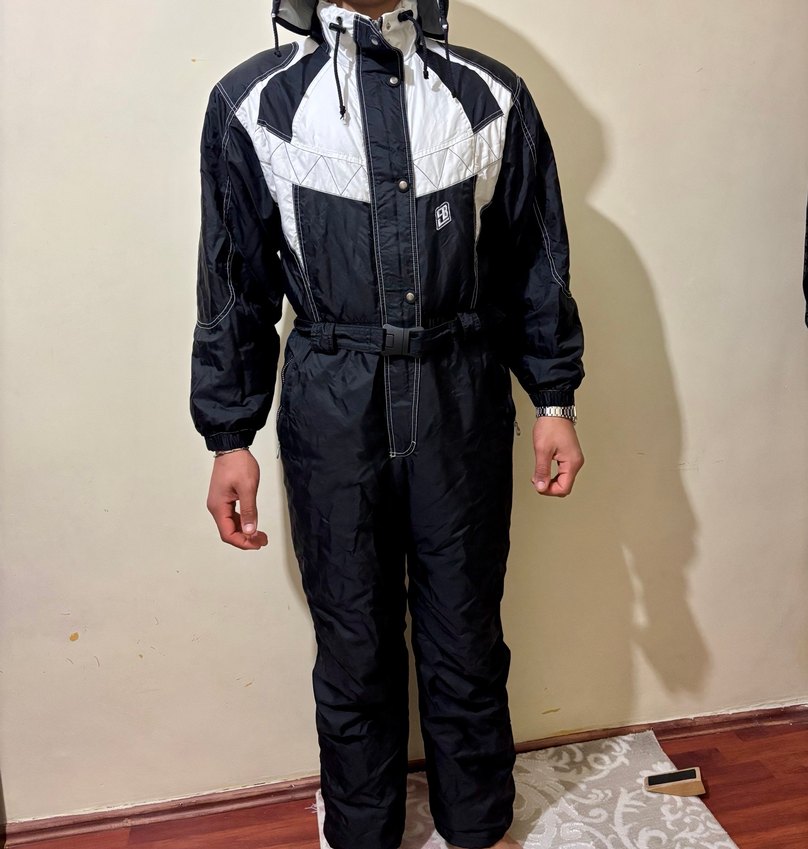 Siyah Gri Cırt Cırtlı tulum - Görsel 5