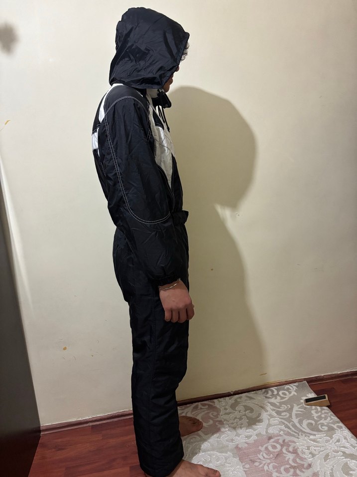 Siyah Gri Cırt Cırtlı tulum - Görsel 3