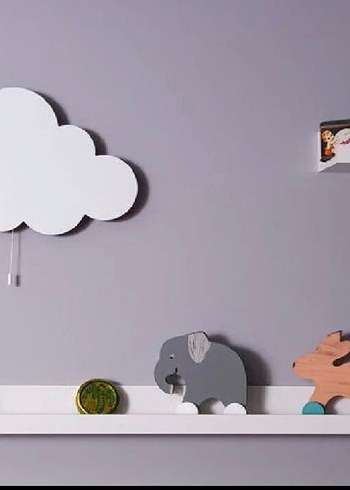 Pamuklu Gri Ay ve Bulut Çocuk Oda Aydınlatması - Görsel 2
