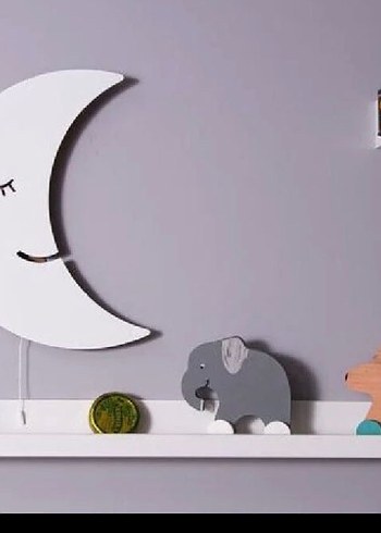Pamuklu Gri Ay ve Bulut Çocuk Oda Aydınlatması - Görsel 3