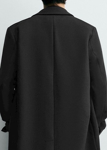 Erkek Siyah Süet Midi Palto - Görsel 3