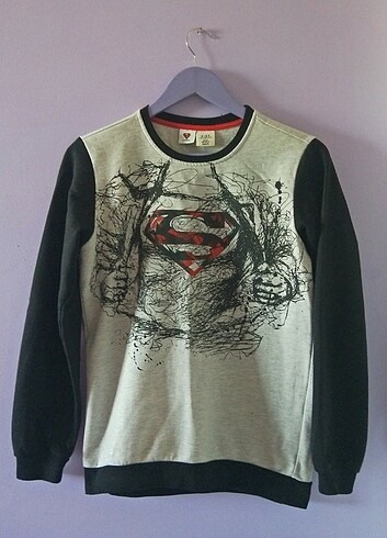 Süpermen logolu lisanslı erkek çocuk sweatshirt 