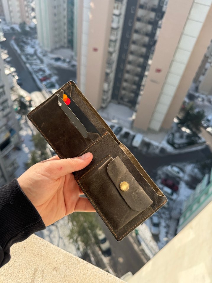 Dana derisi haki renk Erkek Cüzdan - Görsel 3