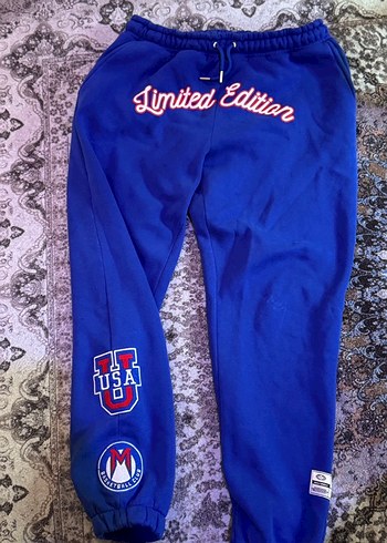 Erkek Mavi Nakışlı Rahat Eşofman Altı - Görsel 2