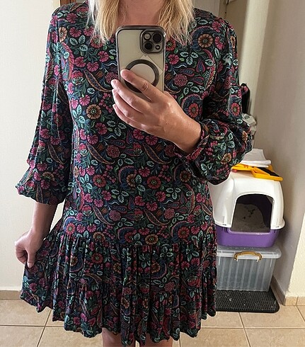 Çiçek desenli elbise - Görsel 8