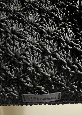 Nakışlı Siyah Örgü Bohem Kadın Çanta - Görsel 7