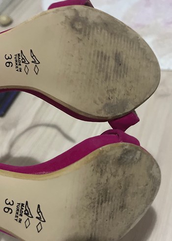 Pembe Süet Tokalı İnce Topuklu Kadın Ayakkabı - Görsel 4