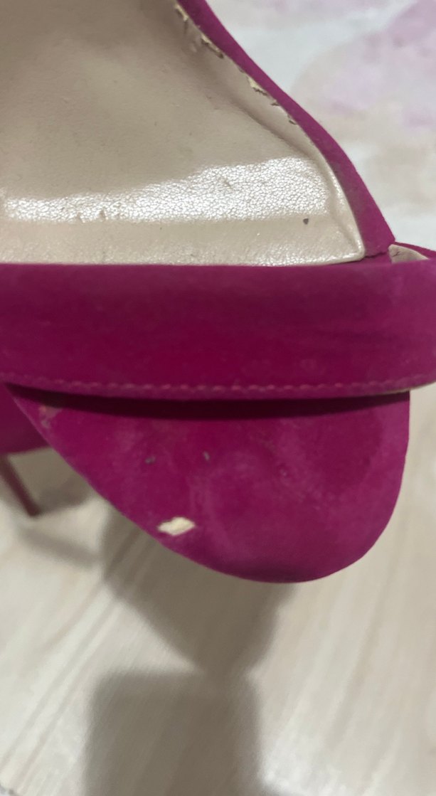 Pembe Süet Tokalı İnce Topuklu Kadın Ayakkabı - Görsel 5