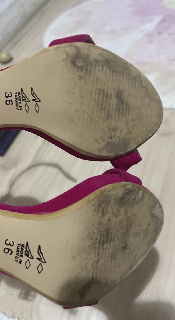 Pembe Süet Tokalı İnce Topuklu Kadın Ayakkabı - Görsel 4