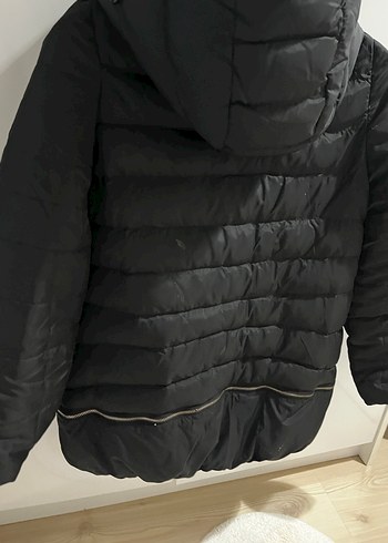 Siyah Düğmeli Kadın Kışlık Mont - Görsel 3