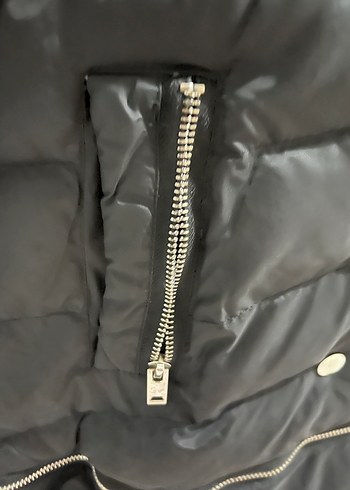 Siyah Düğmeli Kadın Kışlık Mont - Görsel 6