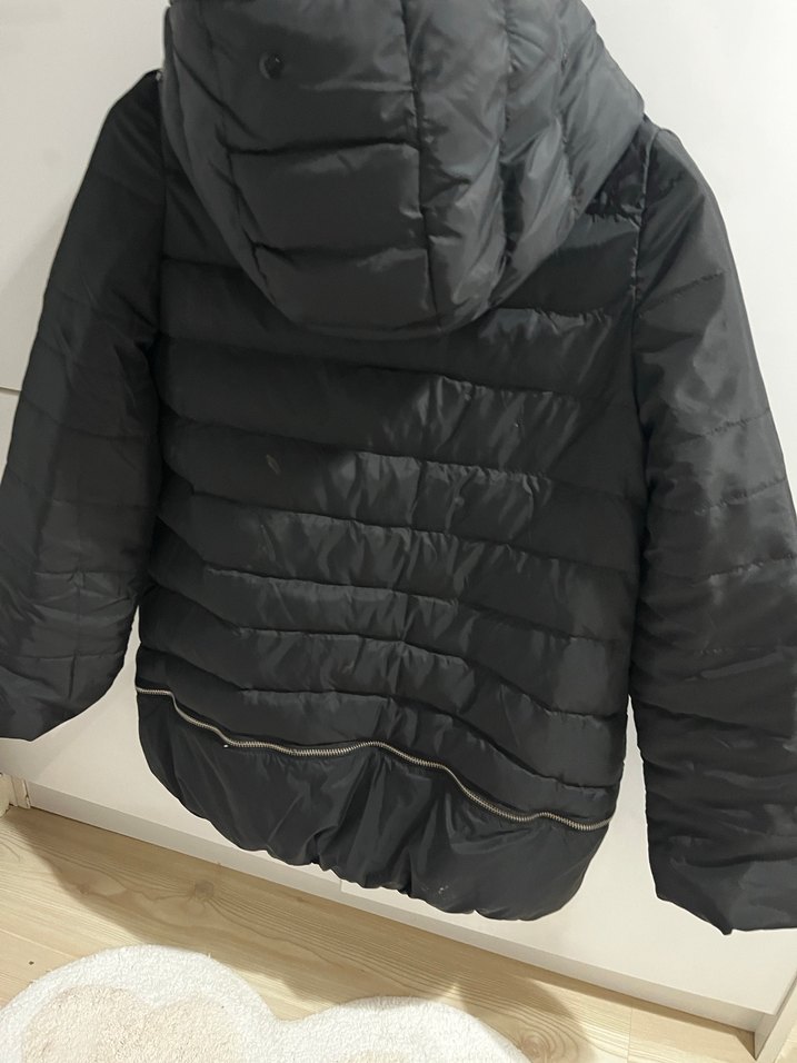 Siyah Düğmeli Kadın Kışlık Mont - Görsel 2