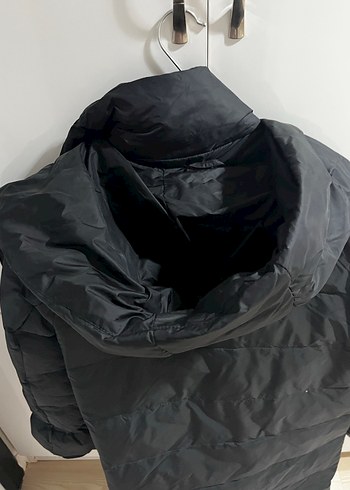 Düğmeli Siyah Midi Kadın Kışlık Mont - Görsel 3