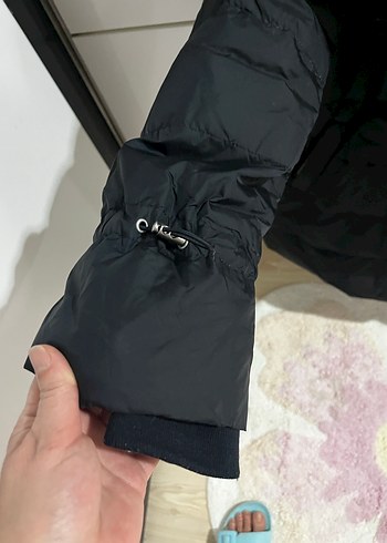 Düğmeli Siyah Midi Kadın Kışlık Mont - Görsel 6