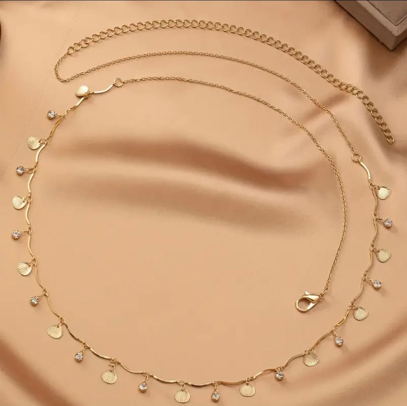 Zincir Detaylı Altın Renk Gövde Zinciri - Görsel 3