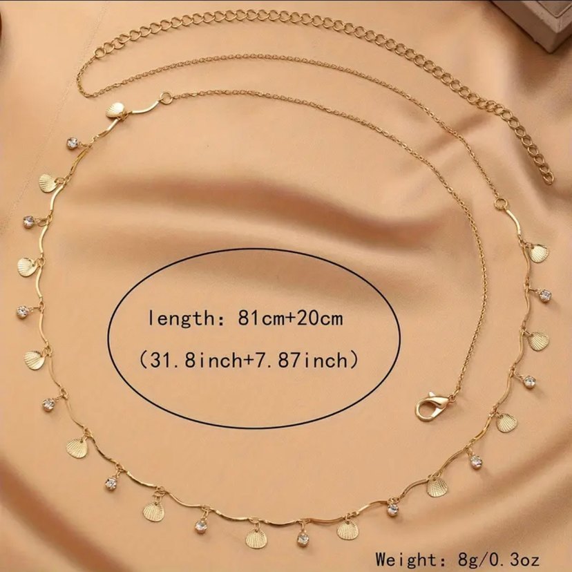 Zincir Detaylı Altın Renk Gövde Zinciri - Görsel 4