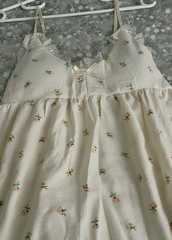 Diğer Nakışlı çiçek desenli Bohem Kadın pijama set