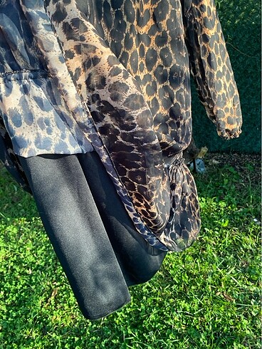 xs Beden LEOPAR ŞİFON ELBİSE