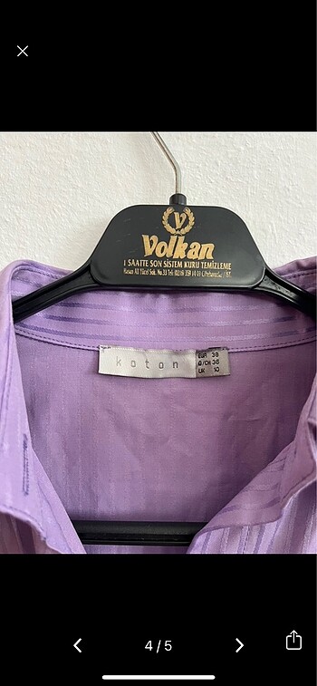 38 Beden mor Renk Koton kadın saten vintage gömlek