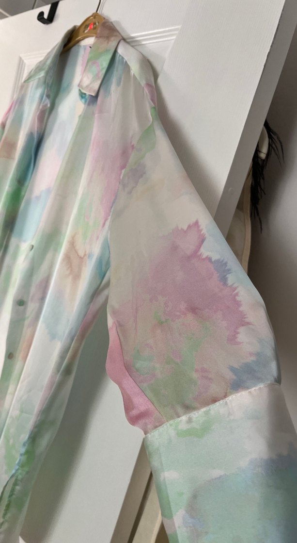 Bohem Uzun Kollu Renkli Batik Gömlek - Görsel 2