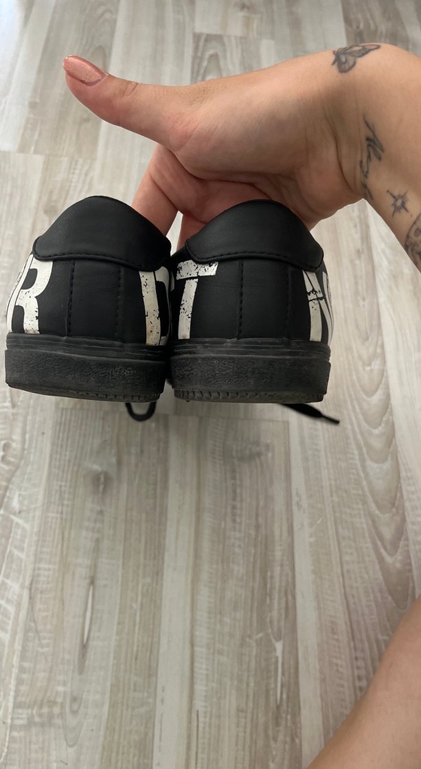 Siyah Blok Topuklu Punk Tarzı Kadın Spor Ayakkabı - Görsel 3