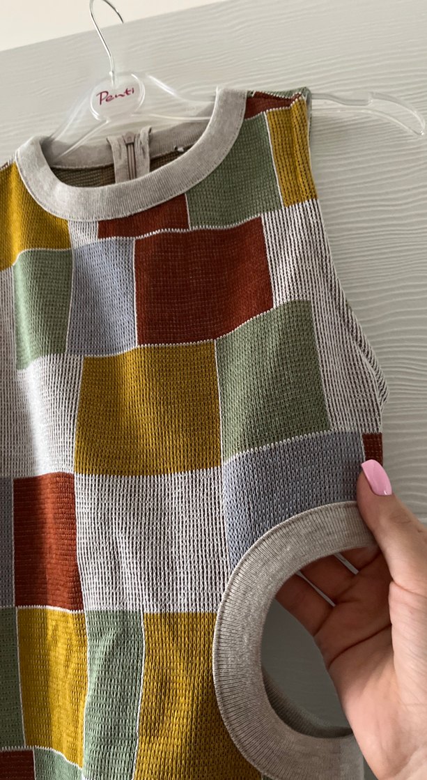 Kadın Çok Renkli Örme Mini Elbise - Görsel 2