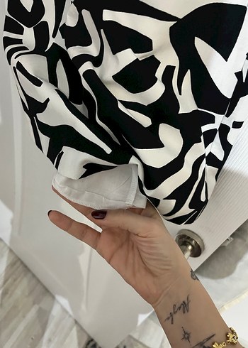 Zebra Desenli sırt Detaylı Mini Elbise - Görsel 4